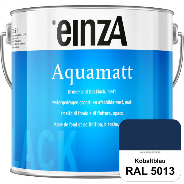 einzA Aquamatt (RAL 5013 Kobaltblau) Wasserverdünnbare Vorstreichfarbe & matte Lackfarbe