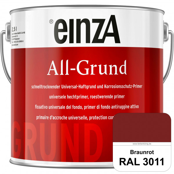 einzA All-Grund (RAL 3011 Braunrot) Schnelltrocknender Haftgrund & Korrosionsschutz-Primer