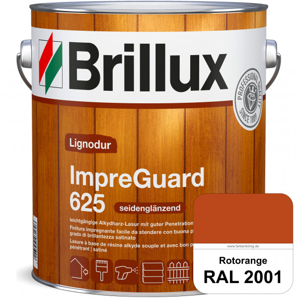 ImpraGuard 625 (RAL 2001 Rotorange) imprägnierende Lasur (lösemittelhaltig) für allen Laub- und Nade