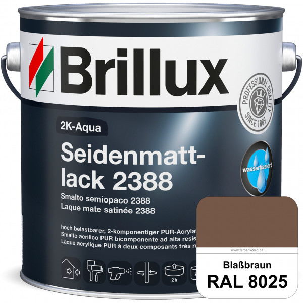 2K-Aqua Seidenmattlack 2388 (RAL 8025 Blassbraun) mechanisch und chemisch hoch belastbar für außen &