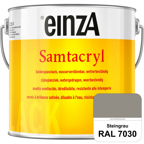 einzA Samtacryl (RAL 7030 Steingrau) wetterbeständige seidenglänzende Acryl-PU-Lackfarbe
