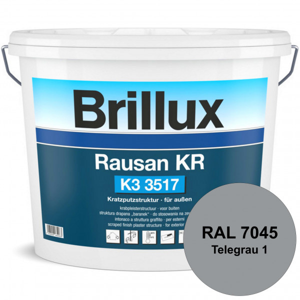 Rausan KR K3 3517 mit Protect (RAL 7045 Telegrau 1) Organisch gebundener Kratzputz für wetterbeständ