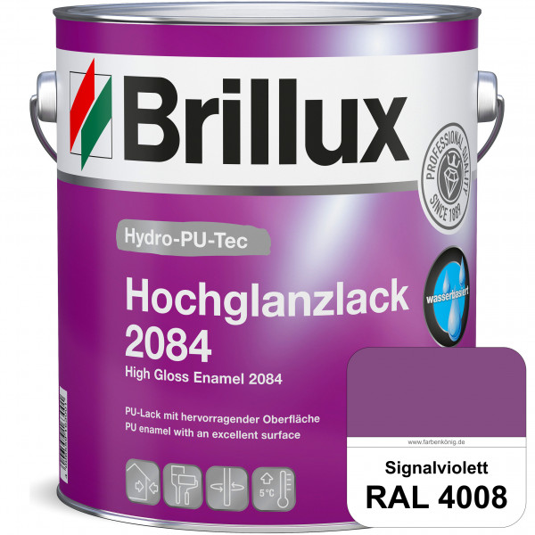 Hydro-PU-Tec Hochglanzlack 2084 (RAL 4008 Signalviolett) wasserbasierter Hochglanzlack für Holz, Zin