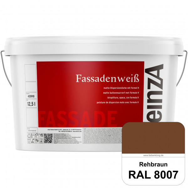 einzA Fassadenweiß (RAL 8007 Rehbraun) Sil-Fassadenfarbe gegen Schmutz & Vergrünung