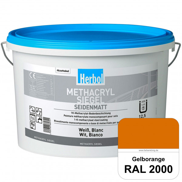 Methacryl Siegel (RAL 2000 Gelborange) seidenmatte 1K-Beschichtung Böden (Innen & Außen)