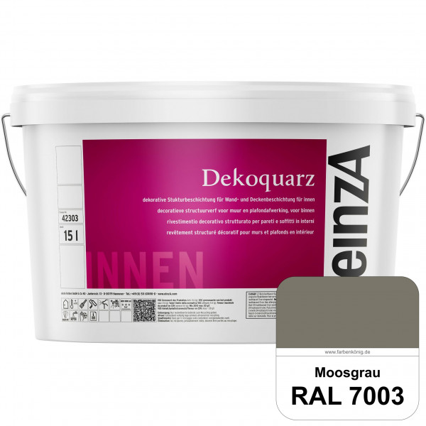 einzA Dekoquarz (RAL 7003 Moosgrau) Dekorative Strukturbeschichtung für Wand und Decke