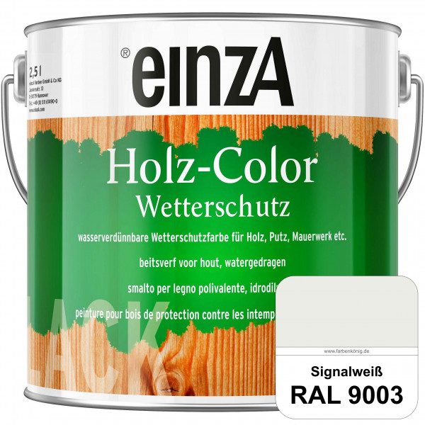 einzA Holz-Color (RAL 9003 Signalweiß) Wetterschutzfarbe für außen