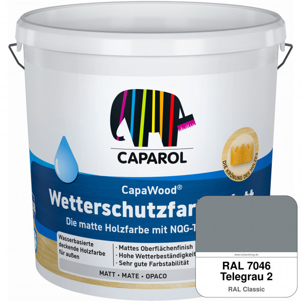 CapaWood® Wetterschutzfarbe Matt (RAL 7046 Telegrau 2) - ersetzt Capadur Wetterschutzfarbe Matt