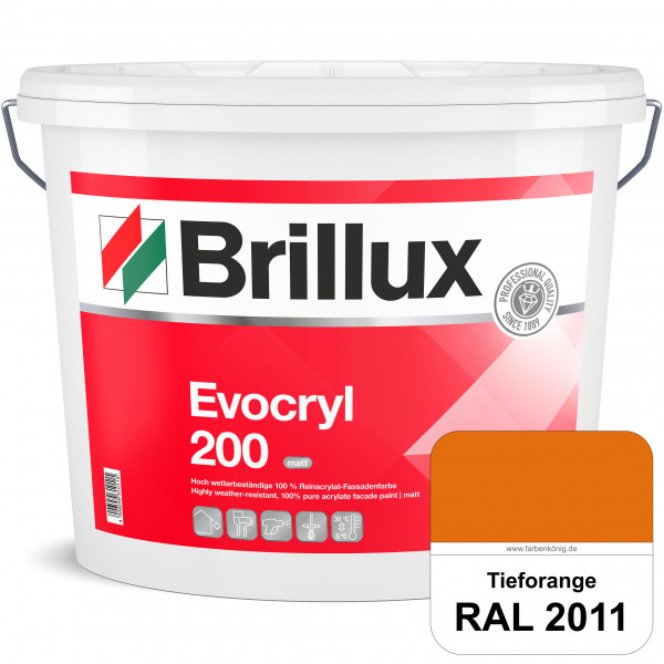 Evocryl 200 (RAL 2011 Tieforange) Verschmutzungsunempfindliche 100% Reinacrylat Fassadenfarbe