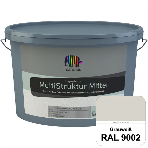 Capadecor MultiStruktur mittel (RAL 9002 Grauweiß) quarzgefüllte Zwischen- und Schlußbeschichtung in