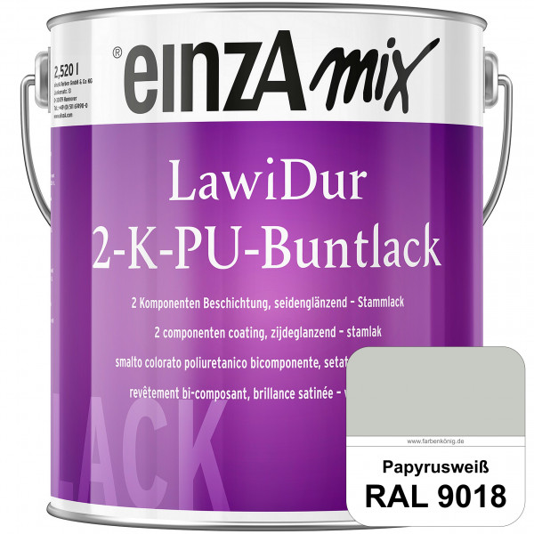 einzA LawiDur 2-K-PU-Buntlack - Seidenglanz (RAL 9018 Papyrusweiß)
