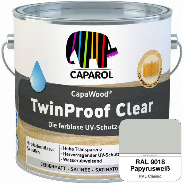 CapaWood® TwinProof Clear (RAL 9018 Papyrusweiß) - ersetzt Capadur TwinProof