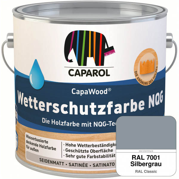 CapaWood® Wetterschutzfarbe NQG (RAL 7001 Silbergrau) - ersetzt Capadur Wetterschutzfarbe NQG