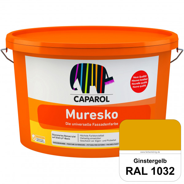Muresko (RAL 1032 Ginstergelb) Silanisierte Reinacrylat-Fassadenfarbe auf SilaCryl®-Basis
