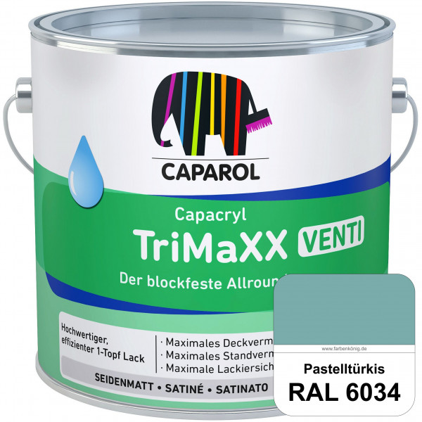 Capacryl TriMaXX Venti (RAL 6034 Pastelltürkis) Der blockfeste Allrounder für Fenster & Türen