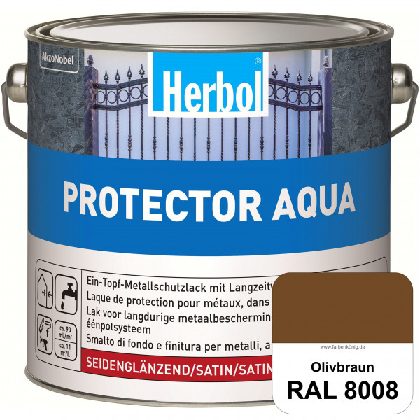 Protector Aqua (RAL 8008 Olivbraun) Lack für Eisen, Stahl und NE-Metalle (Innen&Außen)