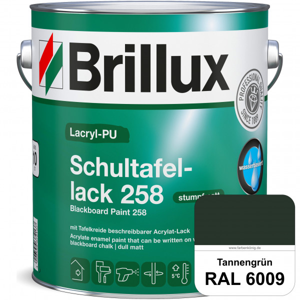 Lacryl-PU Schultafellack 258 (RAL 6009 Tannengrün) wasserbasierter und matter Schultafellack (innen)