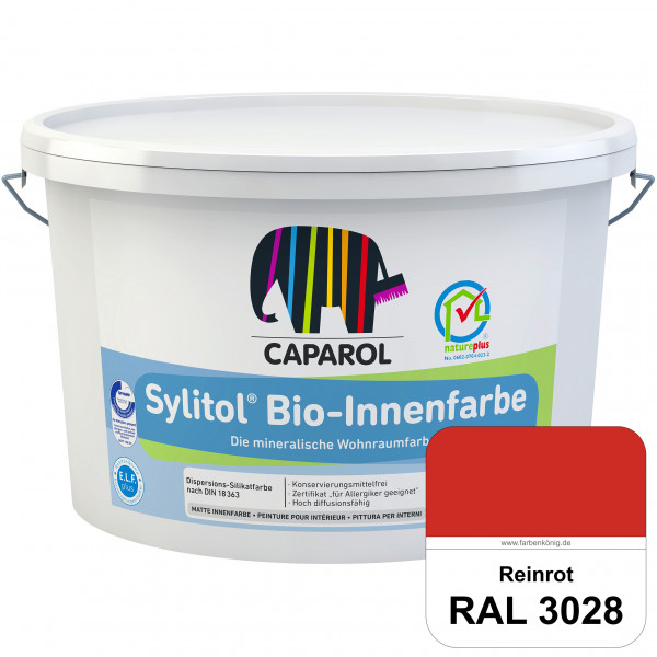 Sylitol® Bio-Innenfarbe (RAL 3028 Reinrot) Innenfarbe auf Silikatbasis  für Allergiker