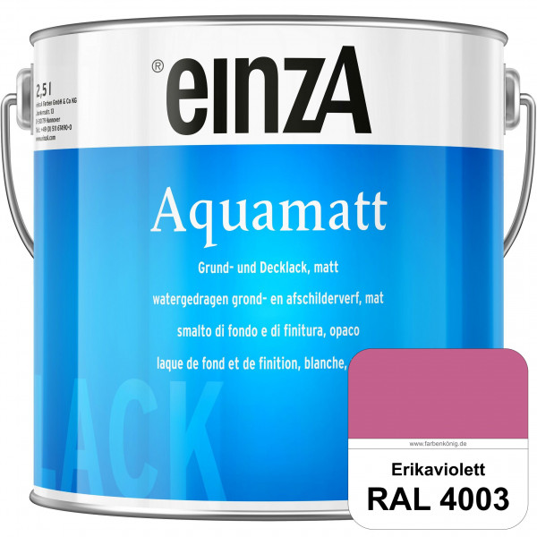 einzA Aquamatt (RAL 4003 Erikaviolett) Wasserverdünnbare Vorstreichfarbe & matte Lackfarbe
