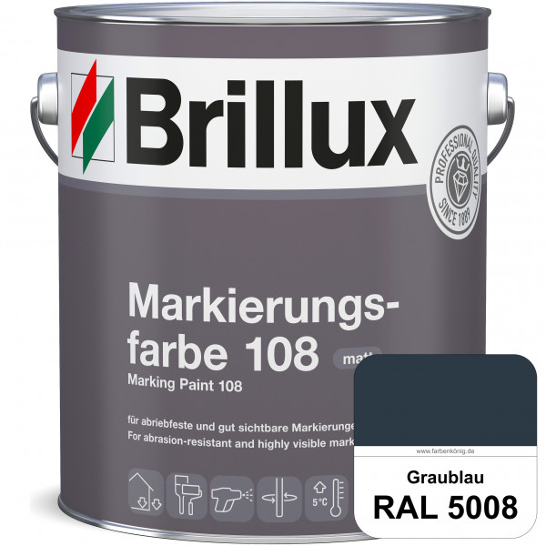 Markierungsfarbe 108 (RAL 5008 Graublau) Markierungsfarbe für Asphalt, Betonböden, Zementestrichen