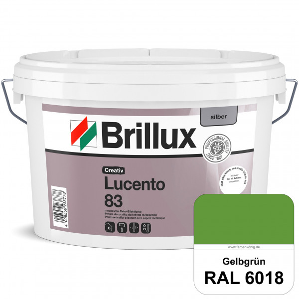 Creativ Lucento 83 (RAL 6018 Gelbgrün) Strapazierfähige Deko-Effektfarbe mit metallischer Oberfläche