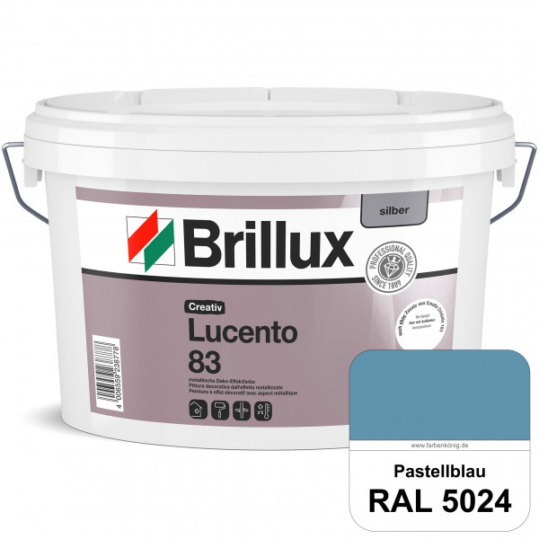 Creativ Lucento 83 (RAL 5024 Pastellblau) Strapazierfähige Deko-Effektfarbe mit metallischer Oberflä
