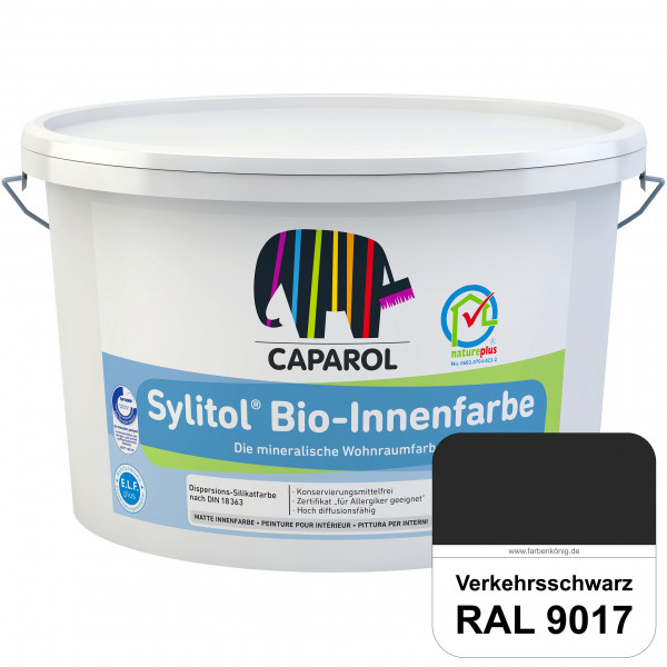 Sylitol® Bio-Innenfarbe (RAL 9017 Verkehrsschwarz) Innenfarbe auf Silikatbasis  für Allergiker