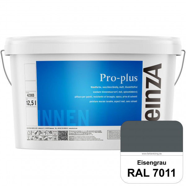 einzA Pro-plus (RAL 7011 Eisengrau) Lösemittelfreie waschbeständige Kunststoff-Dispersionsfarbe
