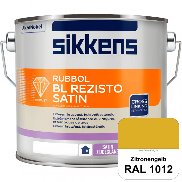 Rubbol BL Rezisto Satin (RAL 1012 Zitronengelb) seidenglänzender und strapazierfähiger Lack (wasserb