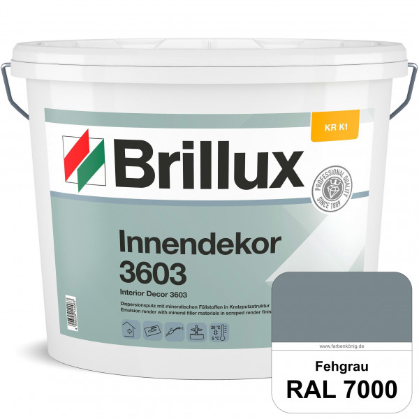 Innendekor ELF KR-K1 3603 (RAL 7000 Fehgrau) Kratzputz nach zur Erzielung dekorativer und strapazier