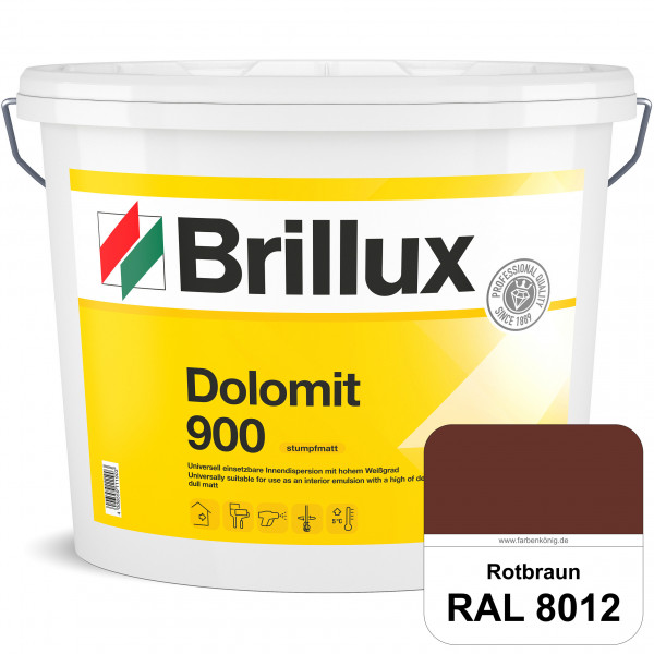 Dolomit 900 (RAL 8012 Rotbraun) stumpfmatte Innen-Dispersionsfarbe mit gutem Deckvermögen