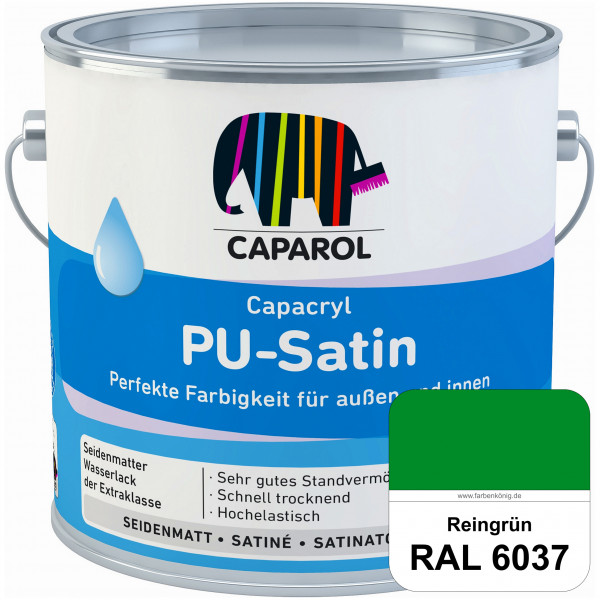 Capacryl PU-Satin (RAL 6037 Reingrün) hochwertige Zwischen-/ Schluss­lackierungen für grundierte Hol