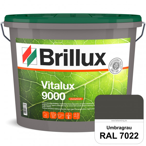 Vitalux 9000 (RAL 7022 Umbragrau) konservierungsmittelfreie Innendispersion für Kinder- & Schlafzimm