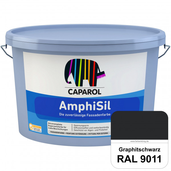 Amphisil (RAL 9011 Graphitschwarz) Siloxanverstärkte matte Fassadenfarbe mit Silikatcharakter