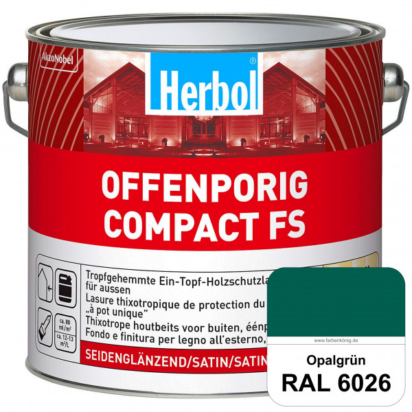 Offenporig Compact FS (RAL 6026 Opalgrün) Rationelle & thixotrope Ein-Topf-Holzlasur (außen)