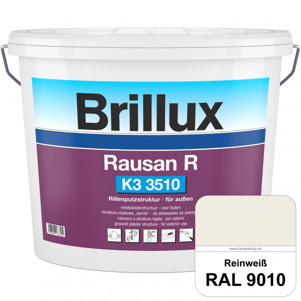 Rausan R K3 3510 (RAL 9010 Reinweiß) Organisch gebundener Rillenputz für wetterbeständige Oberfläche