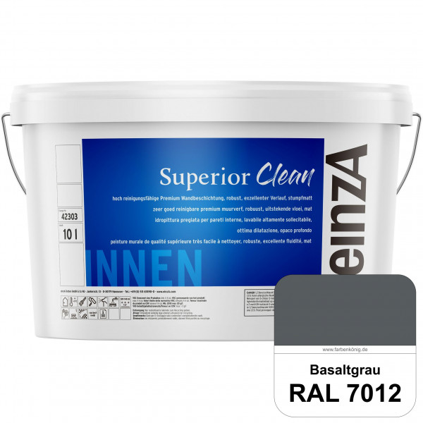 einzA Superior Clean (RAL 7012 Basaltgrau) Hoch reinigungsfähige, stumpfmatte Premium-Wandbeschichtu