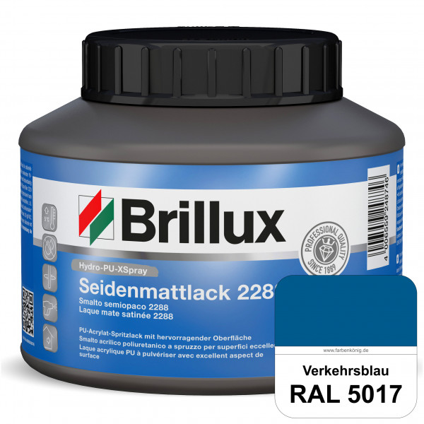 Hydro-PU-XSpray Seidenmattlack 2288 (RAL 5017 Verkehrsblau) hochwertiger Lack speziell für das XVLP-