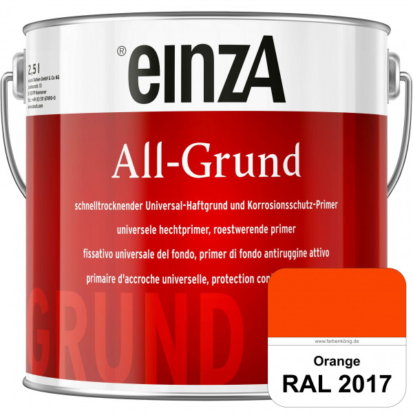 einzA All-Grund (RAL 2017 RAL Orange) Schnelltrocknender Haftgrund & Korrosionsschutz-Primer