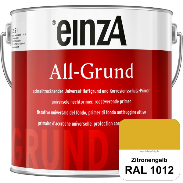 einzA All-Grund (RAL 1012 Zitronengelb) Schnelltrocknender Haftgrund & Korrosionsschutz-Primer