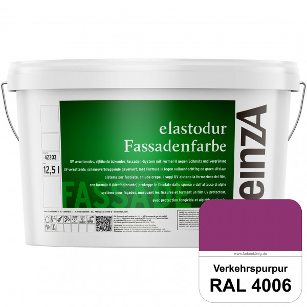 einzA elastodur Fassadenfarbe (RAL 4006 Verkehrspurpur) UV-vernetzendes & rissüberbrückendes Fassade