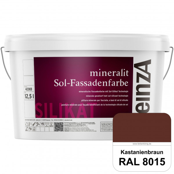 einzA mineralit Sol Fassadenfarbe (RAL 8015 Kastanienbraun) mineralische Fassadenfarbe mit Sol-Silik