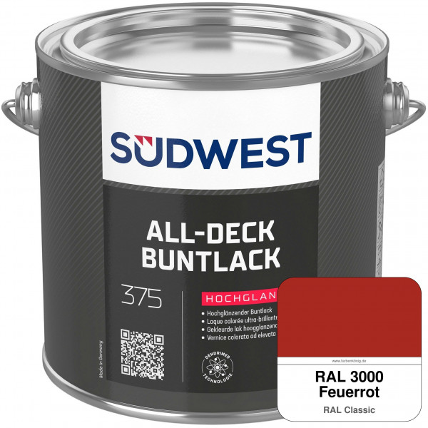 All-Deck Buntlack Hochglanz (RAL 3000 Feuerrot)