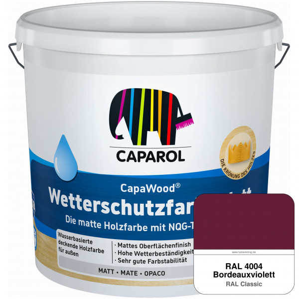 CapaWood® Wetterschutzfarbe Matt (RAL 4004 Bordeauxviolett) - ersetzt Capadur Wetterschutzfarbe Matt