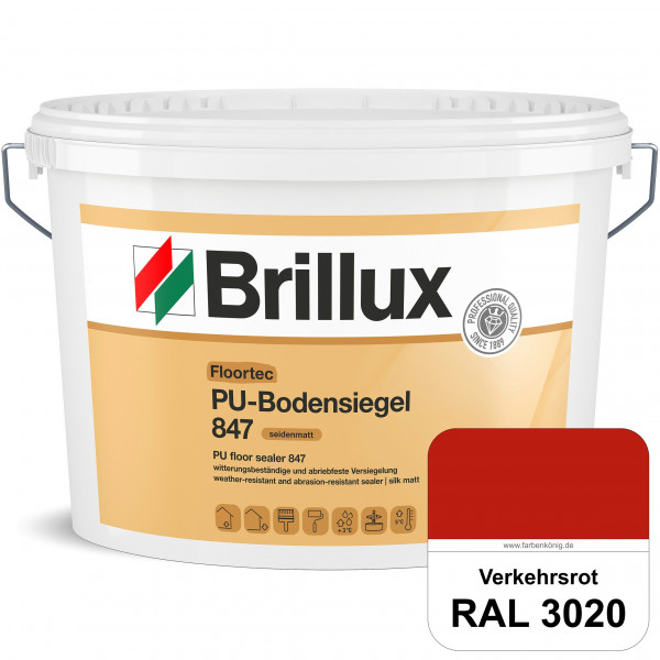 Floortec PU-Bodensiegel ELF 847 (RAL 3020 Verkehrsrot) seidenmatt, witterungsbeständig, außen & inne