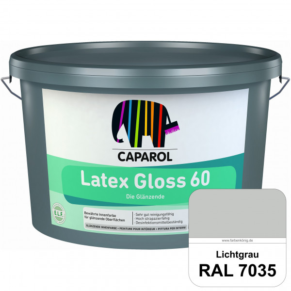 Latex Gloss 60 (RAL 7035 Lichtgrau) glänzende & hochstrapazierfähige Latexfarbe (Innen)