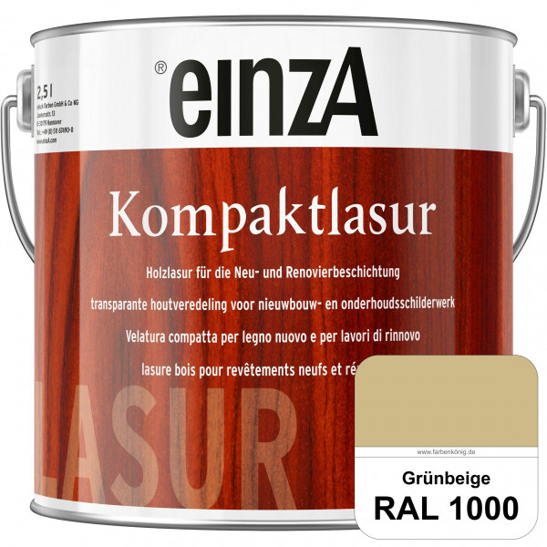 einzA Kompaktlasur (RAL 1000 Grünbeige) Lasuranstrich für den Neu- und Renovieranstrich