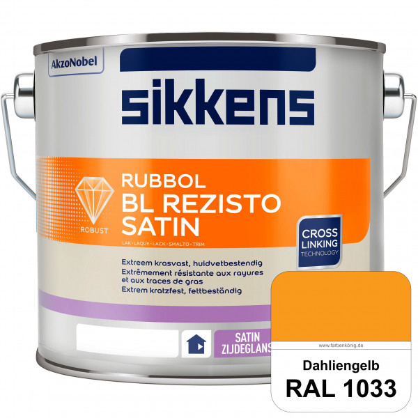 Rubbol BL Rezisto Satin (RAL 1033 Dahliengelb) seidenglänzender und strapazierfähiger Lack (wasserba