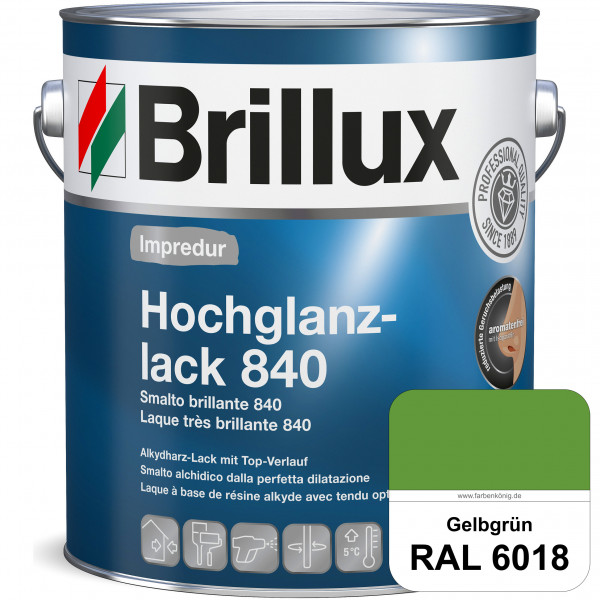 Impredur Hochglanzlack 840 (RAL 6018 Gelbgrün) für Holz- und Metallflächen (löselmittelhaltig) innen