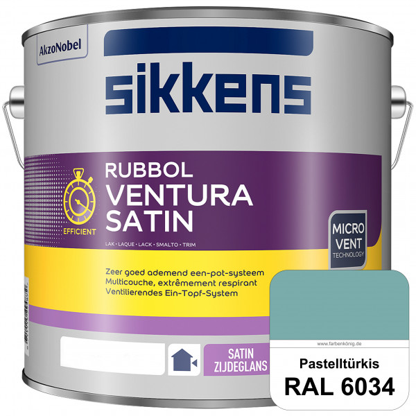 Rubbol Ventura Satin (RAL 6034 Pastelltürkis) Seidenglanzlack (lösemittelhaltig) Fenster & Türen auß
